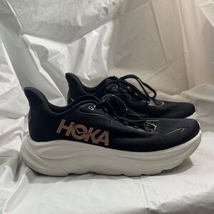 HOKA Clifton 10 Black and White Running Shoes